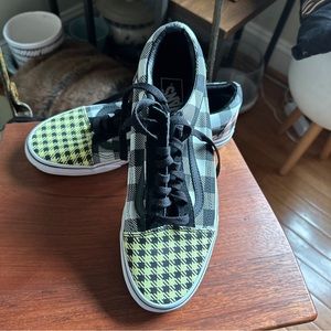 VANS Old Skool Multicolor Checker Mixed Buffalo Skate Sneakers Men-9 Women-10.5